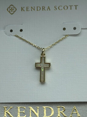 Kendra Scot White Cross Pendant Necklace
